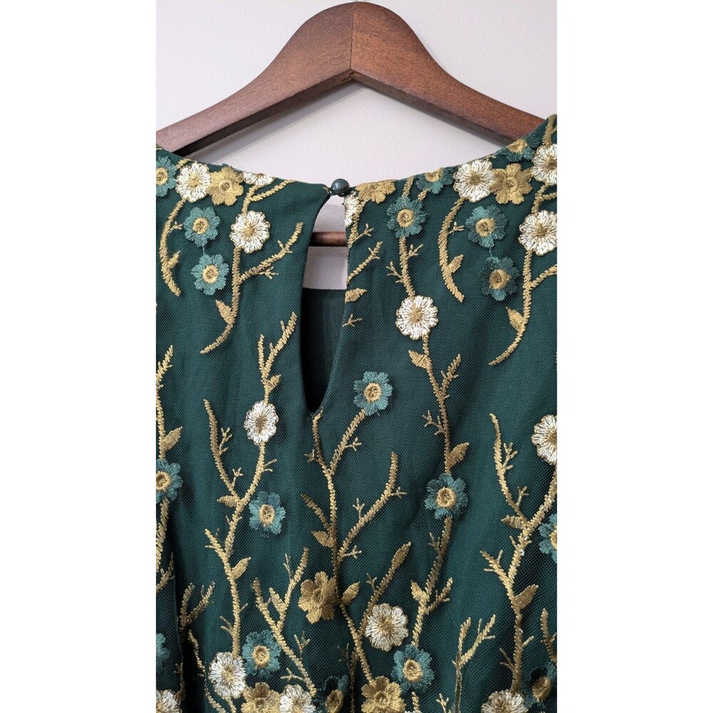 Baltic Born Arabella Maxi Dress XL Floral Embroidered Tulle Wedding Event Green - Picture 6 of 12